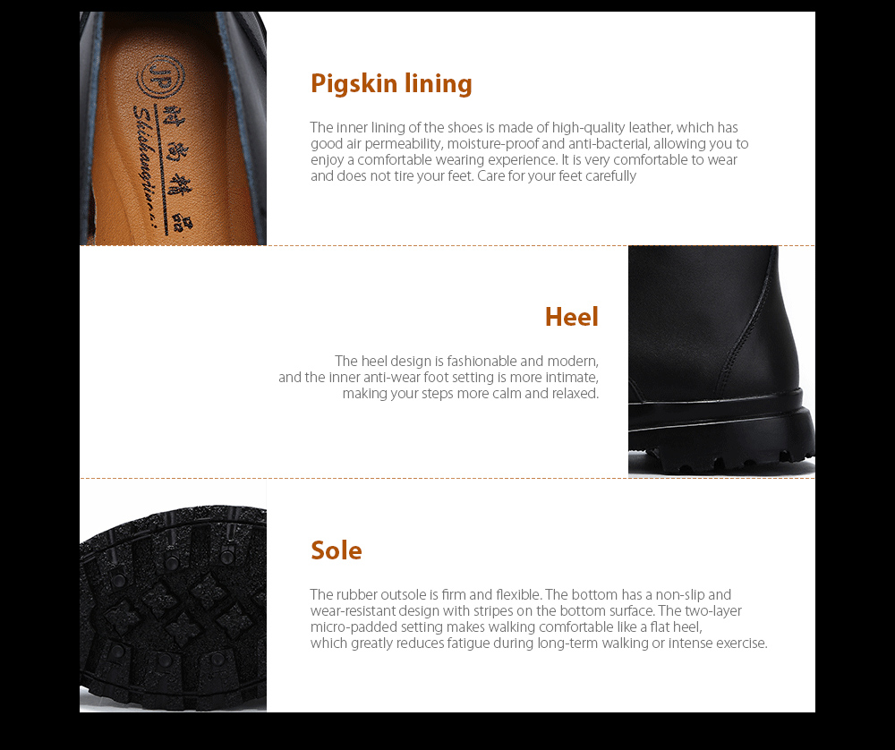 Large Size Autumn And Winter Leather Boots details